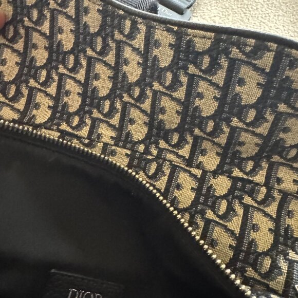 Beige and Black DIOR Oblique Jacquard Saddle Bag - Picture 3 of 6